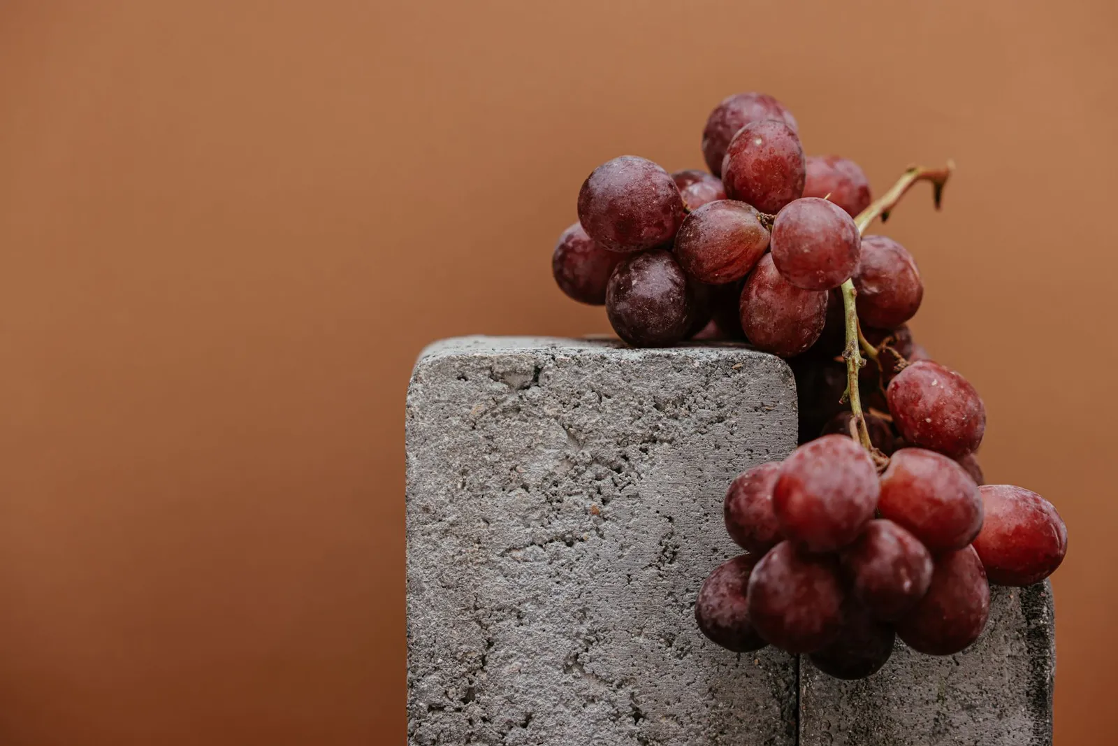 Close-up of grape skins and flesh