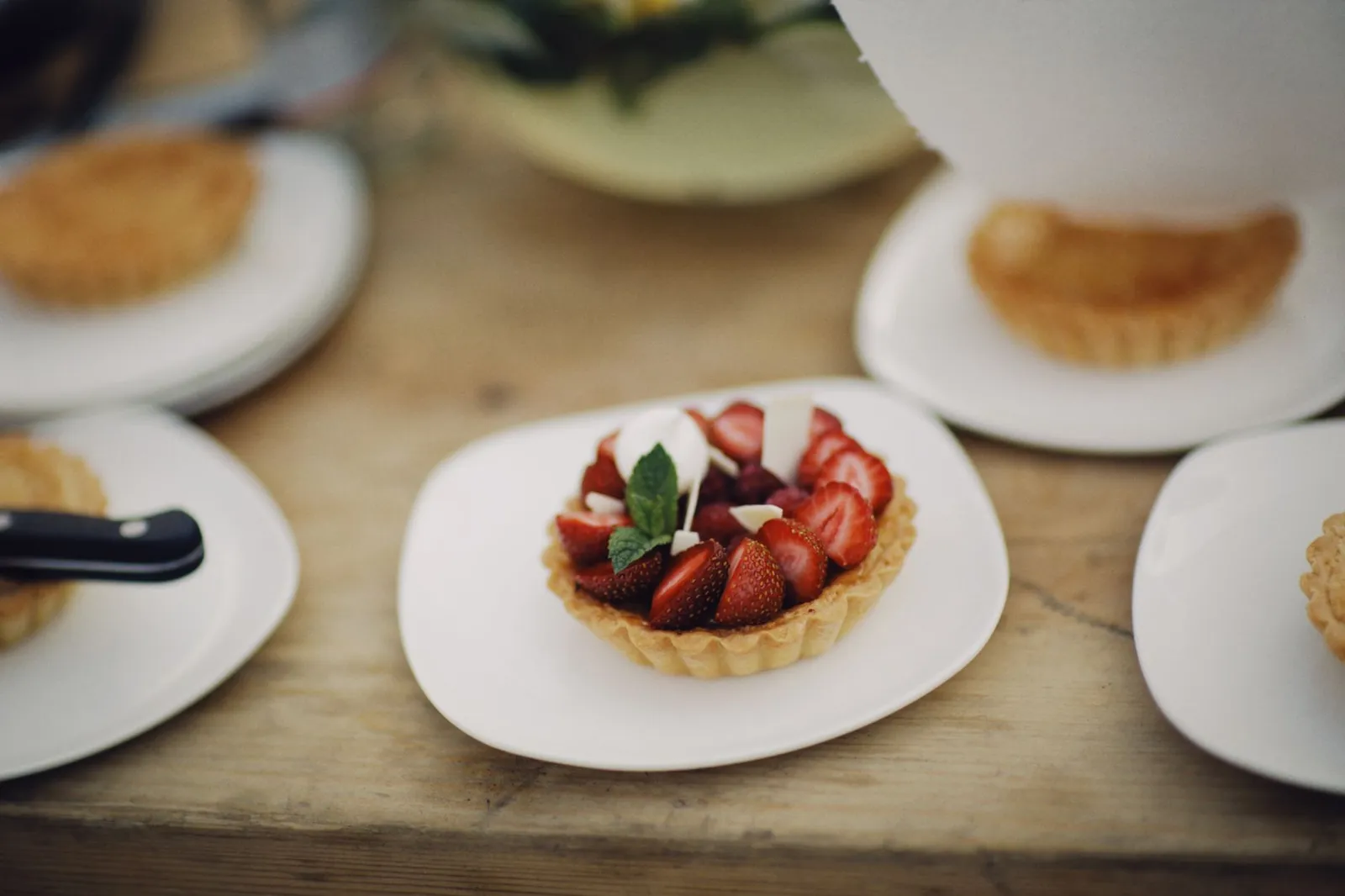 A few sliced strawberries portioned as a small dog treat