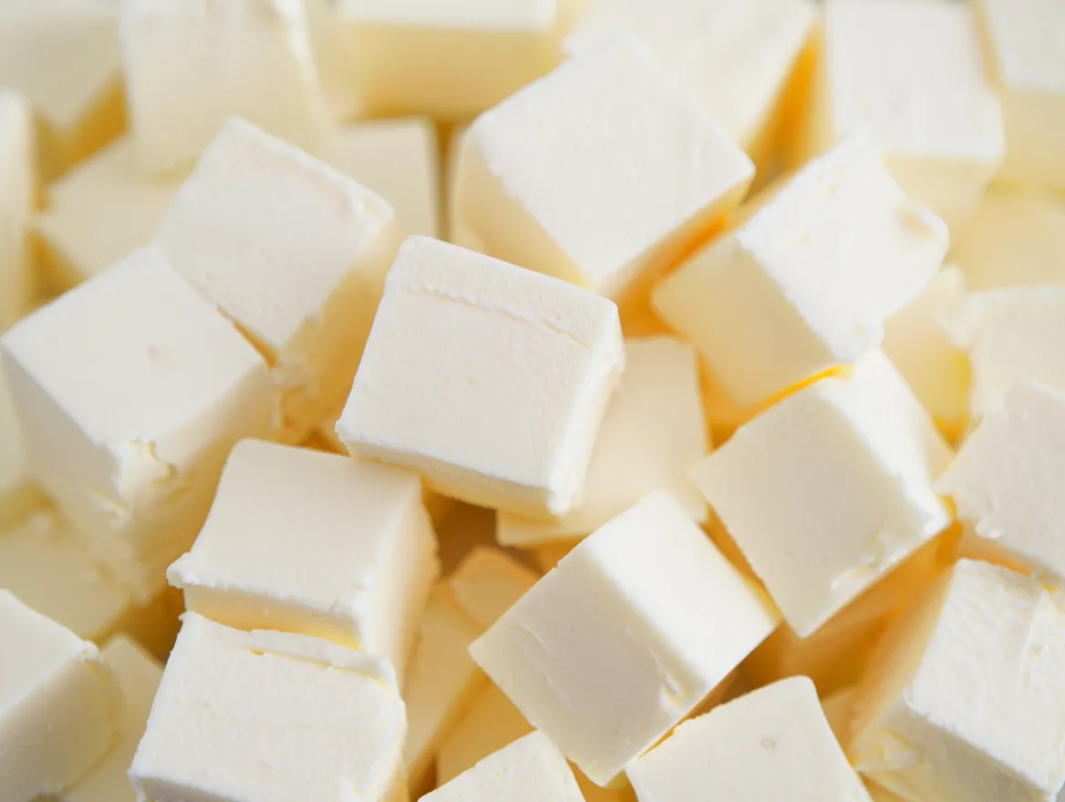 Cubes of fresh paneer