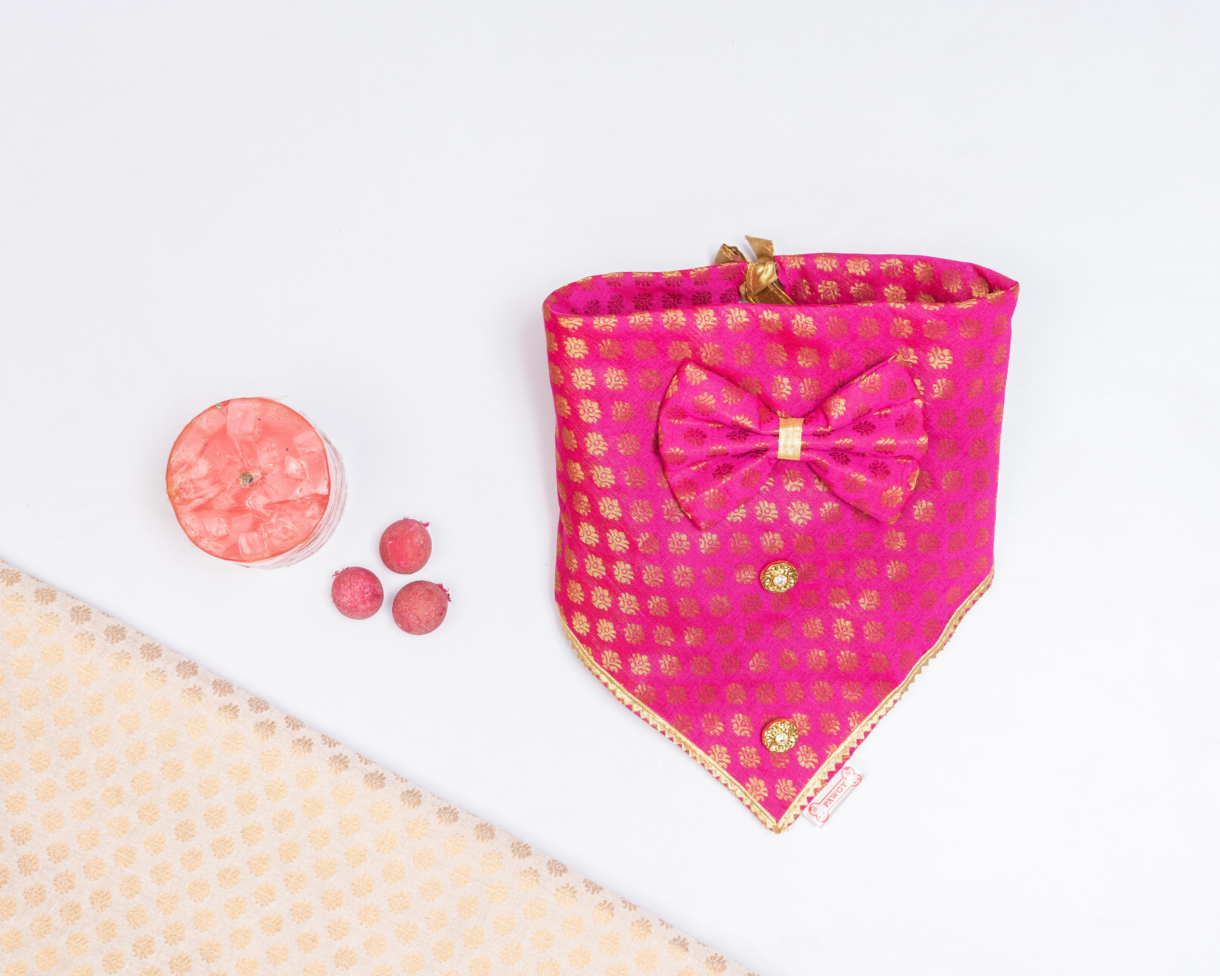 Pawgy Pets Occasion Wear Bow Bandana Pink for Dogs & Cats – image 2