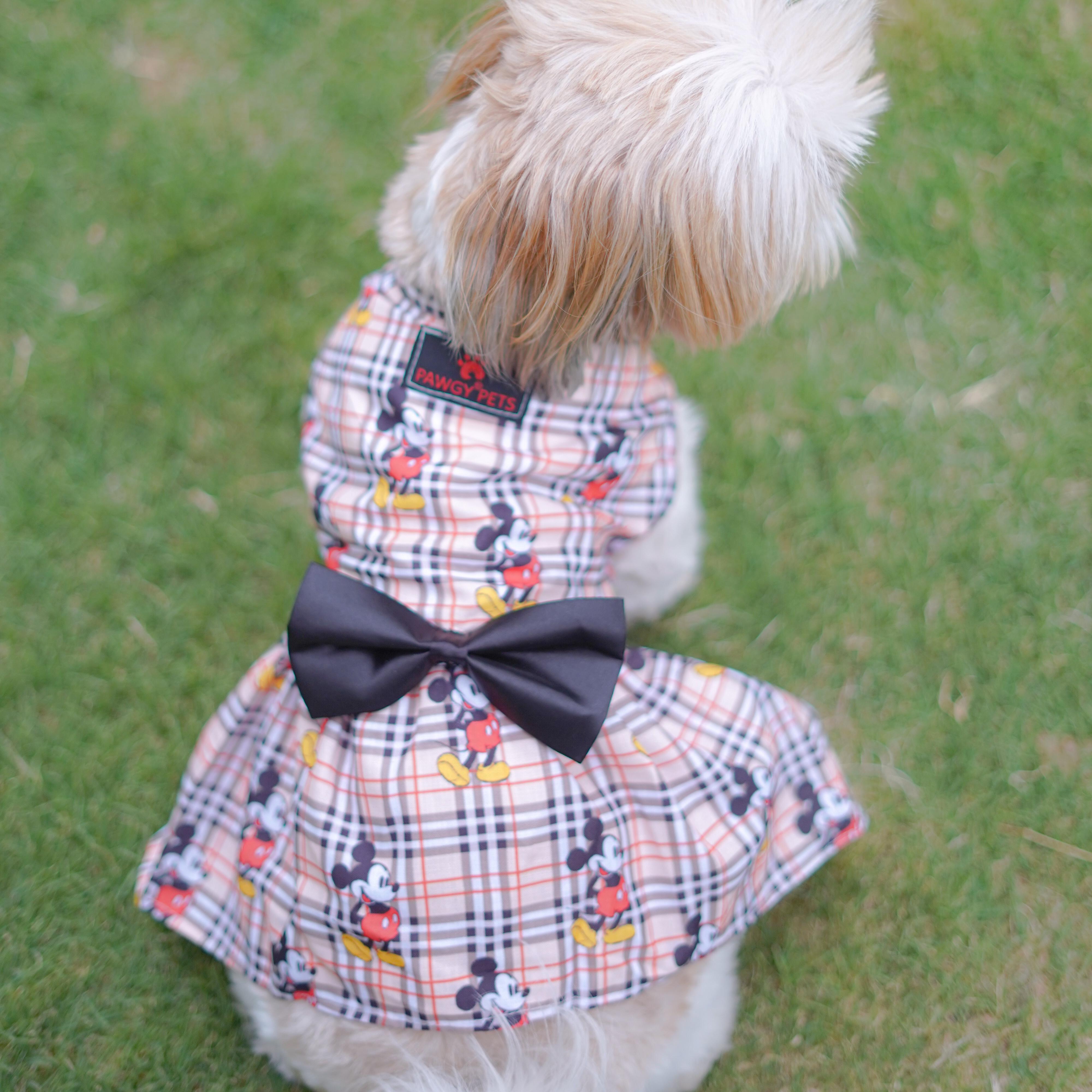 Pawgy Pets Mickey Check Dress Beige for Dogs – image 2