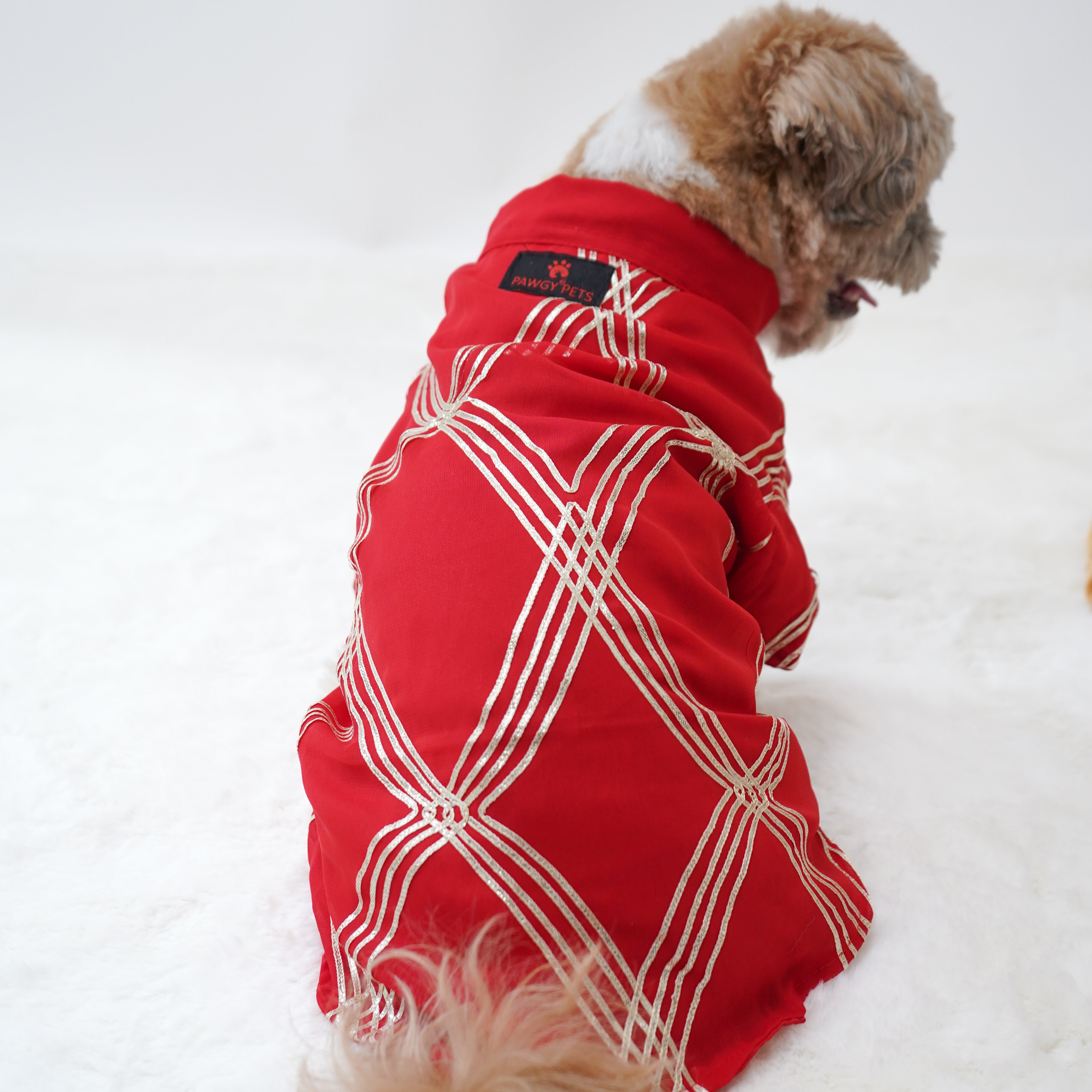 Pawgy Pets Festive Shirt Red Gota for Dogs – image 3