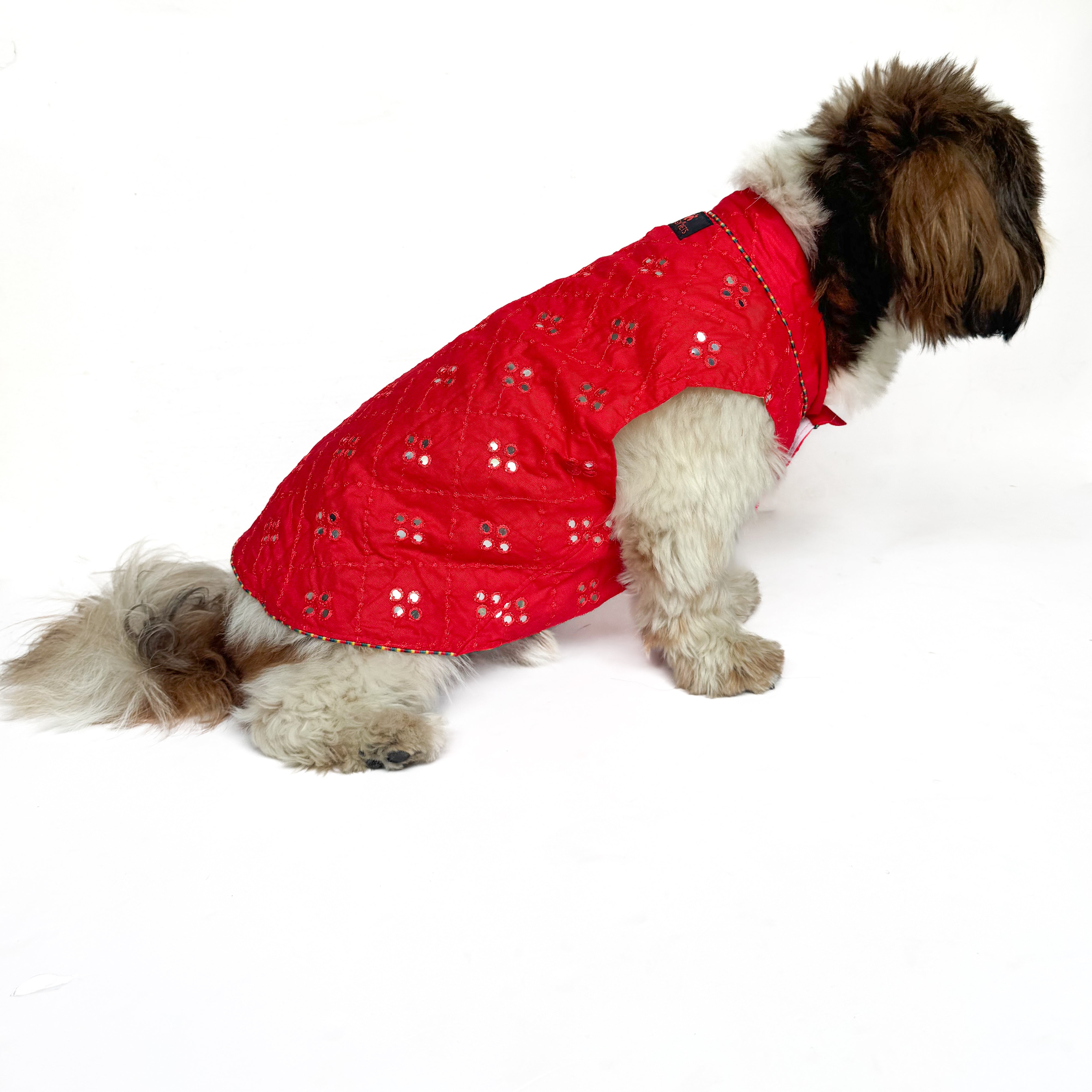 Pawgy Pets Festive Shirt Red Mirror Work for Dogs – image 2