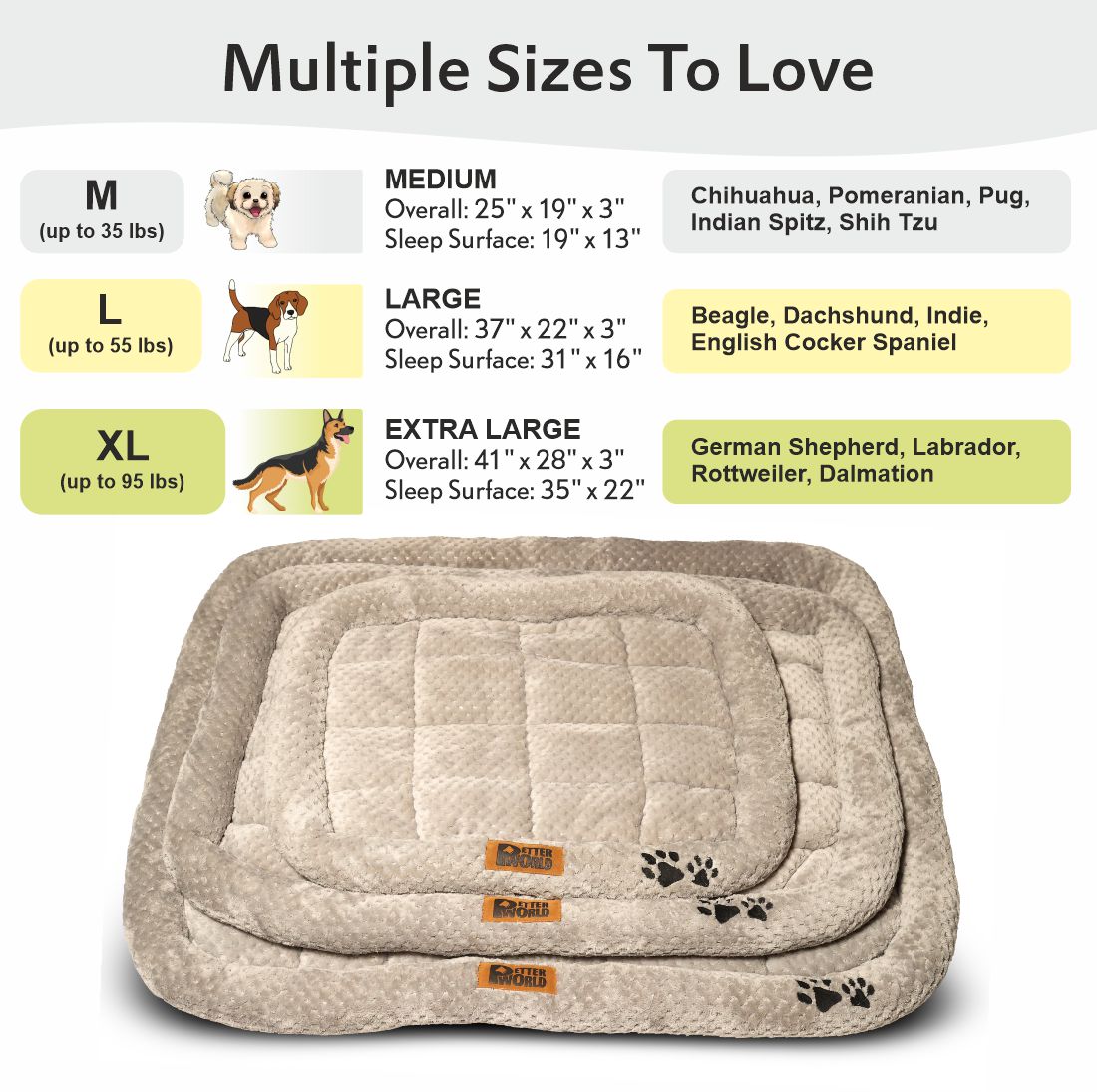 Petter World All Weather Ultra Soft Dog Mat with Padded Perimeters for Head & Jaw Support, Meteorite – image 5