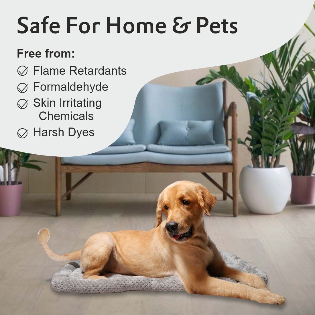 Petter World All Weather Ultra Soft Dog Mat with Padded Perimeters for Head & Jaw Support, Meteorite – image 10