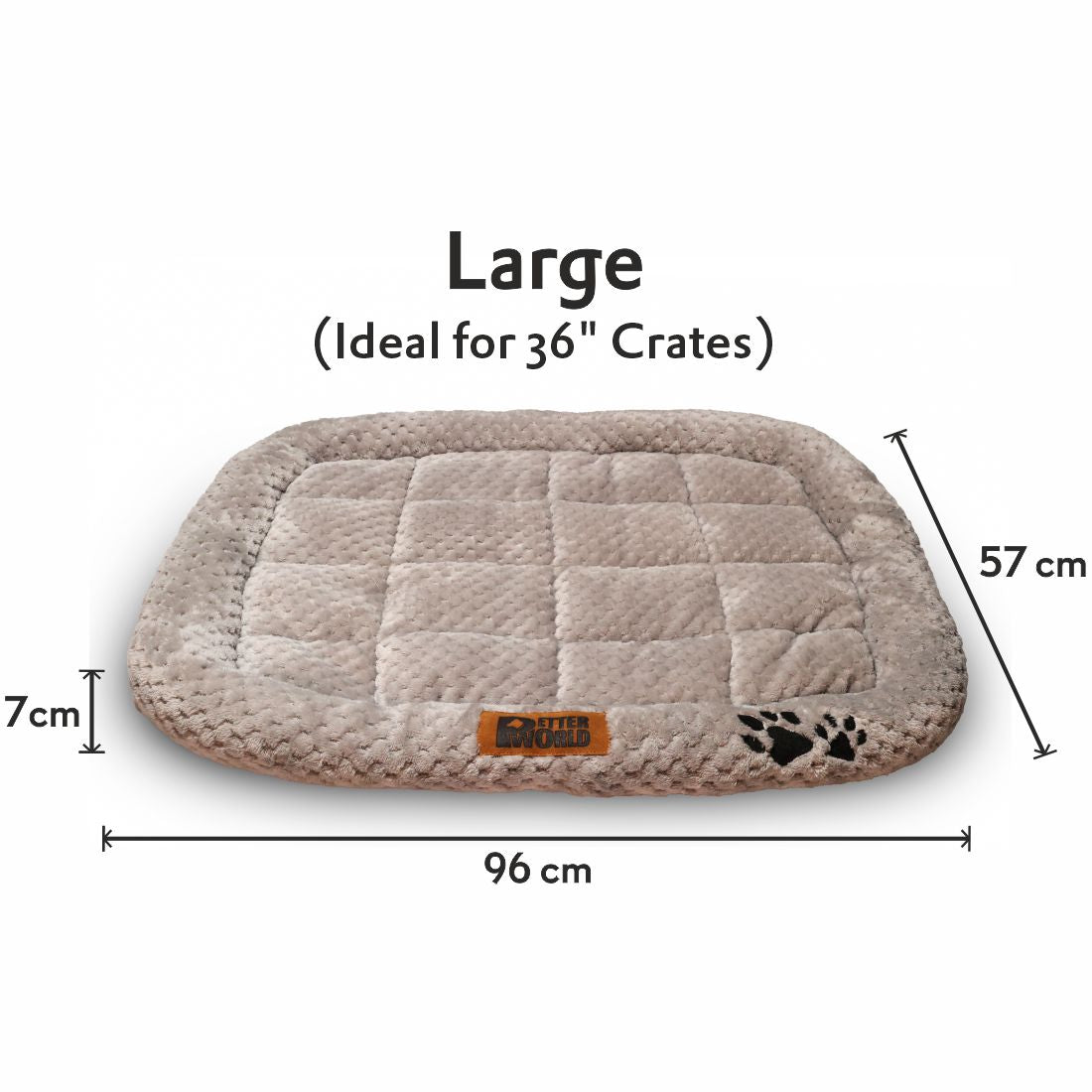 Petter World All Weather Ultra Soft Dog Mat with Padded Perimeters for Head & Jaw Support, Meteorite – image 7