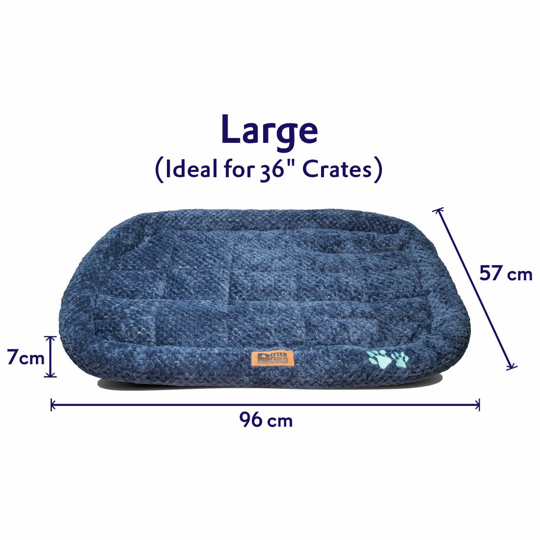 Petter World All Weather Ultra Soft Dog Mat with Padded Perimeters for Head & Jaw Support, Ensign Blue – image 6