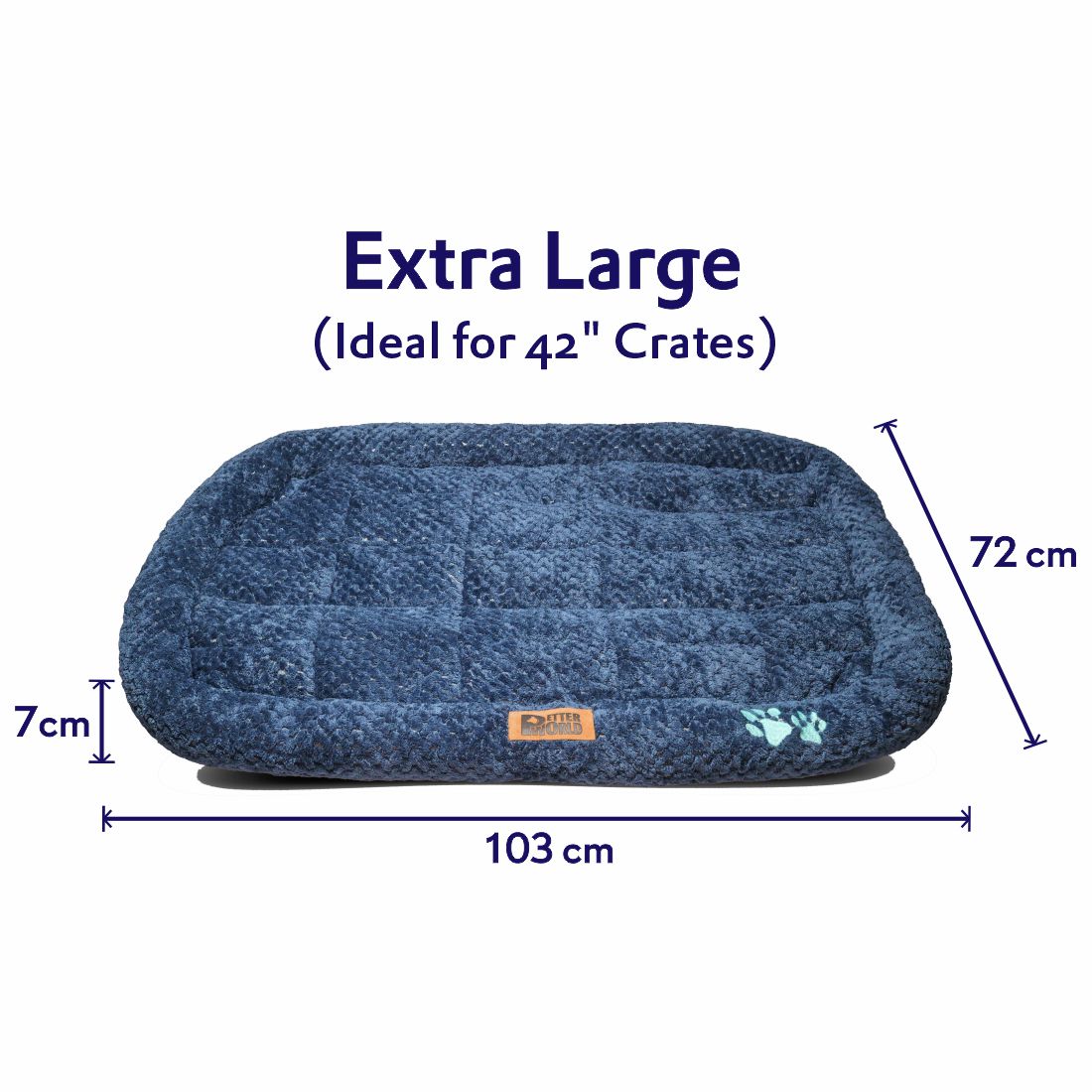 Petter World All Weather Ultra Soft Dog Mat with Padded Perimeters for Head & Jaw Support, Ensign Blue – image 8
