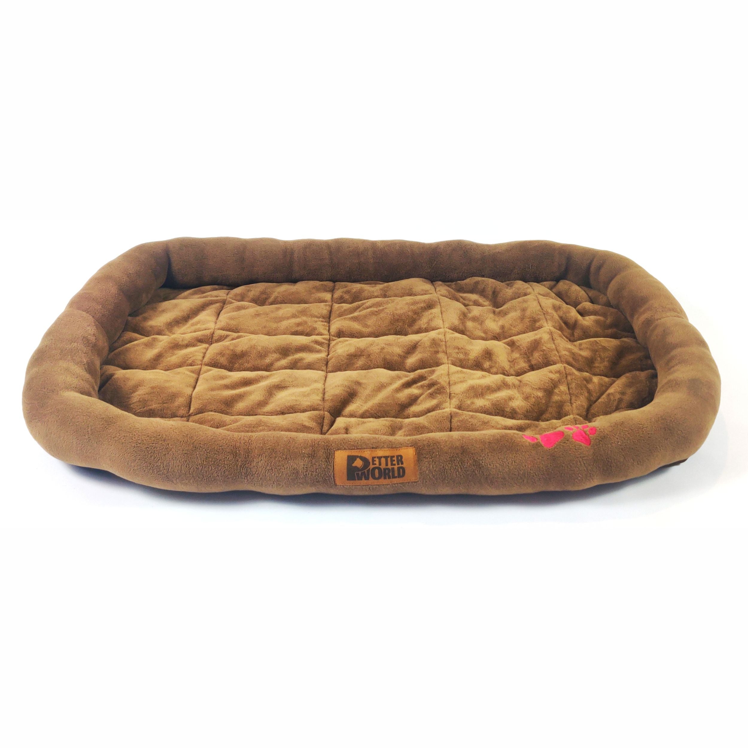 Petter World All Weather Ultra Soft Dog Mat with Padded Perimeters for Head & Jaw Support, Mocha Brown – image 5