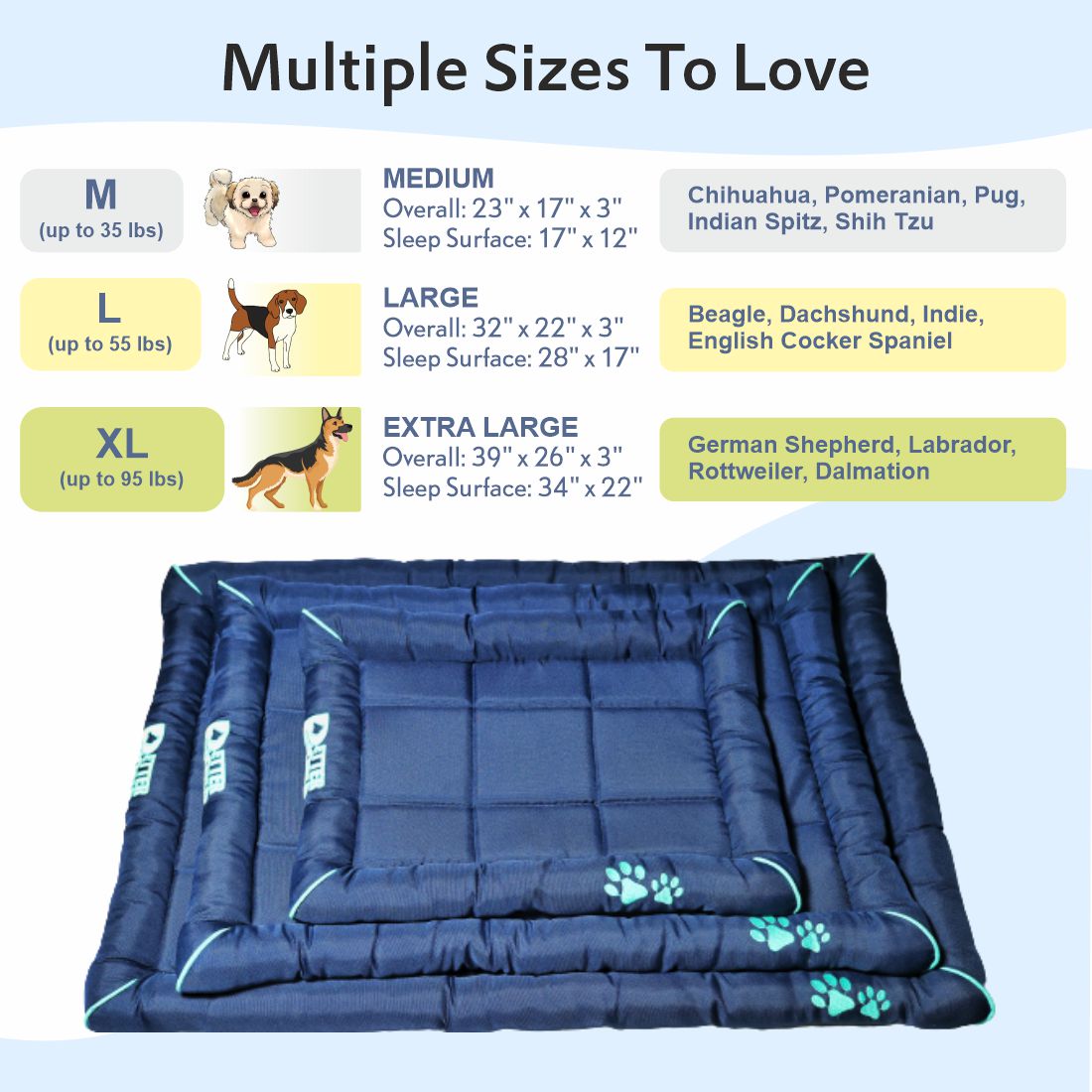 Petter World Waterproof Dog Mat with Padded Perimeters for Head & Paw Support – image 6