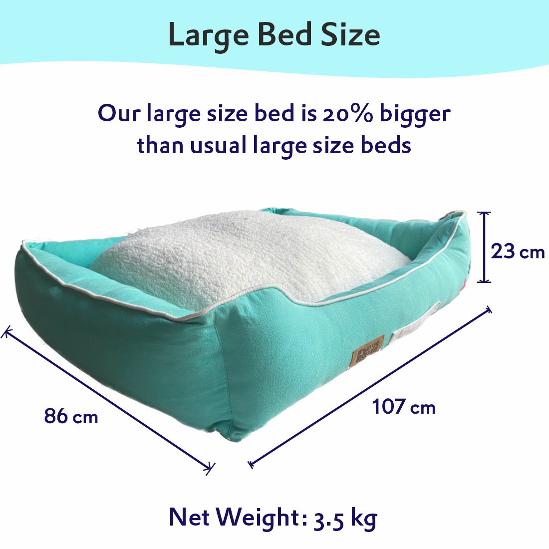 Petter World Luxury Turquoise Lounger Bed with Removable Cushion – image 11
