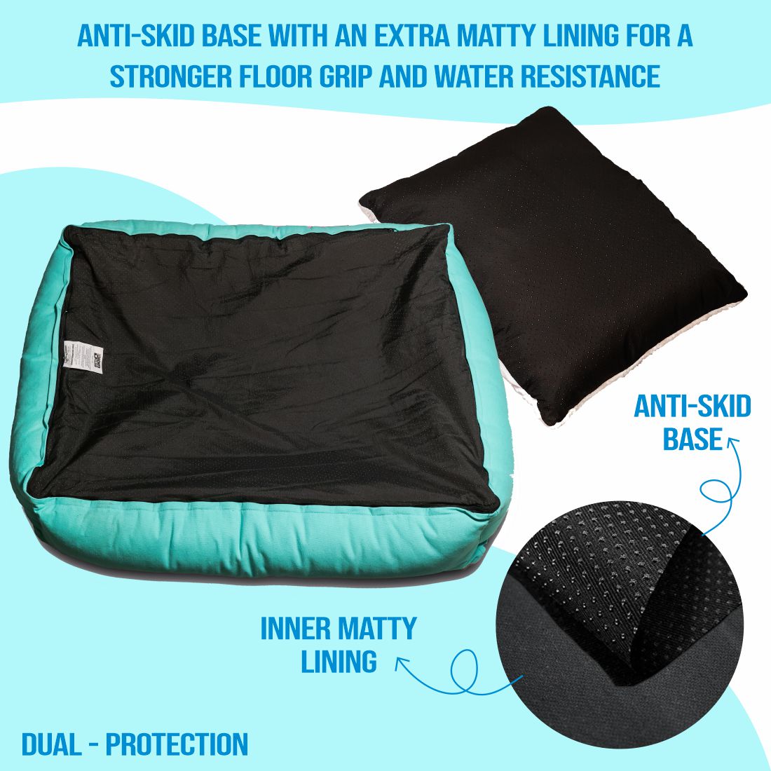 Petter World Luxury Turquoise Lounger Bed with Removable Cushion – image 13