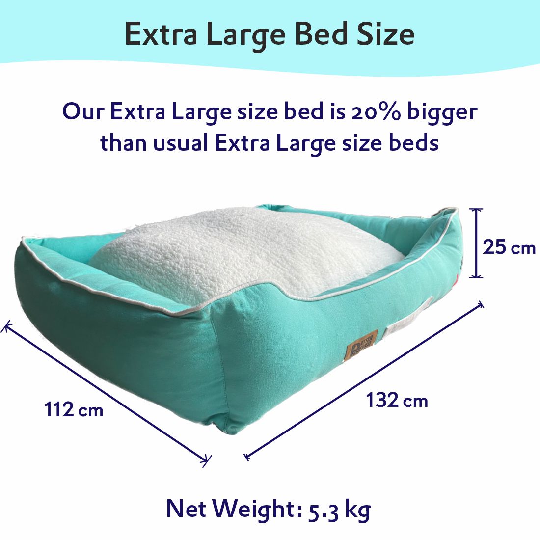 Petter World Luxury Turquoise Lounger Bed with Removable Cushion – image 12