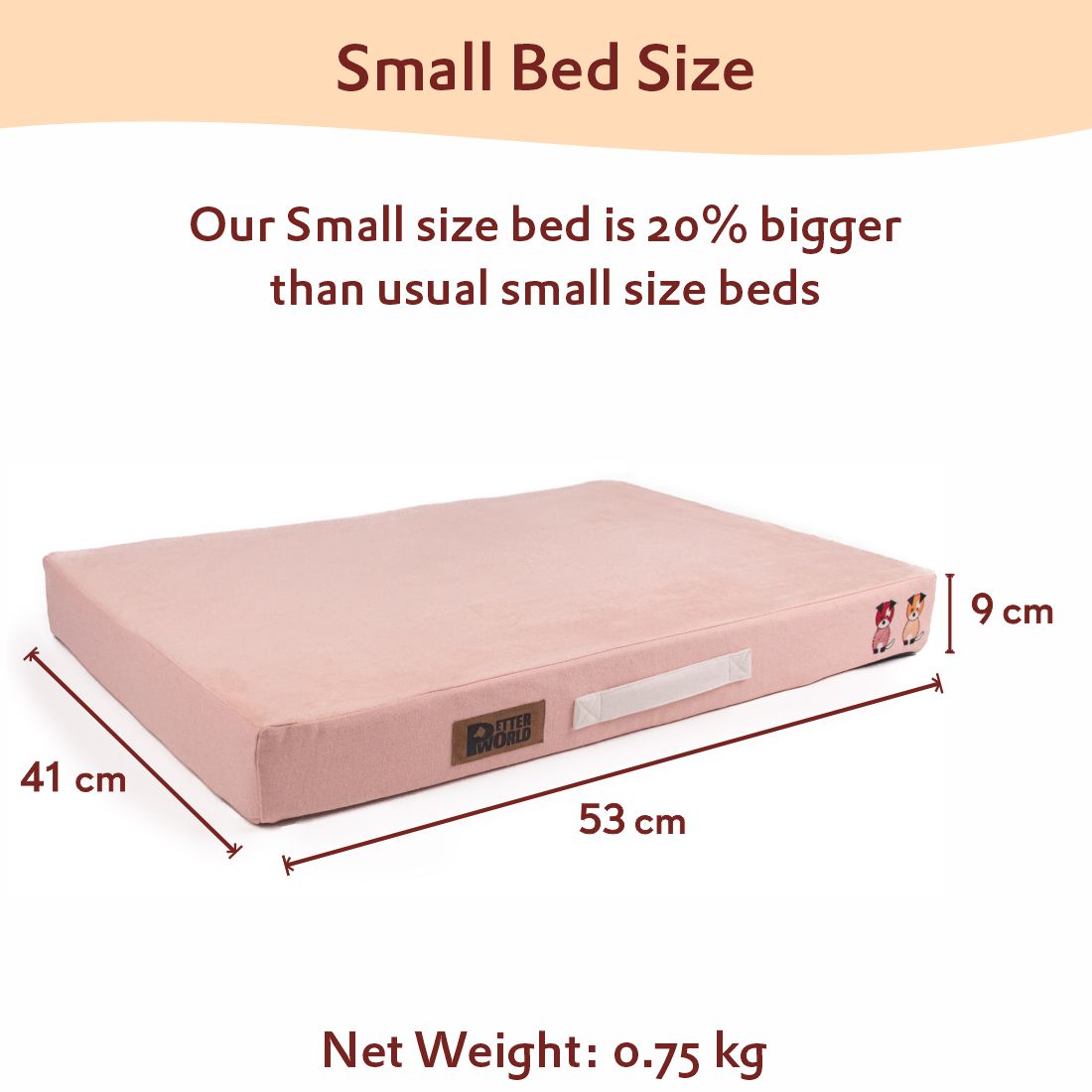 Petter World Orthopedic Memory Foam Bed, Peach Pearl – image 7