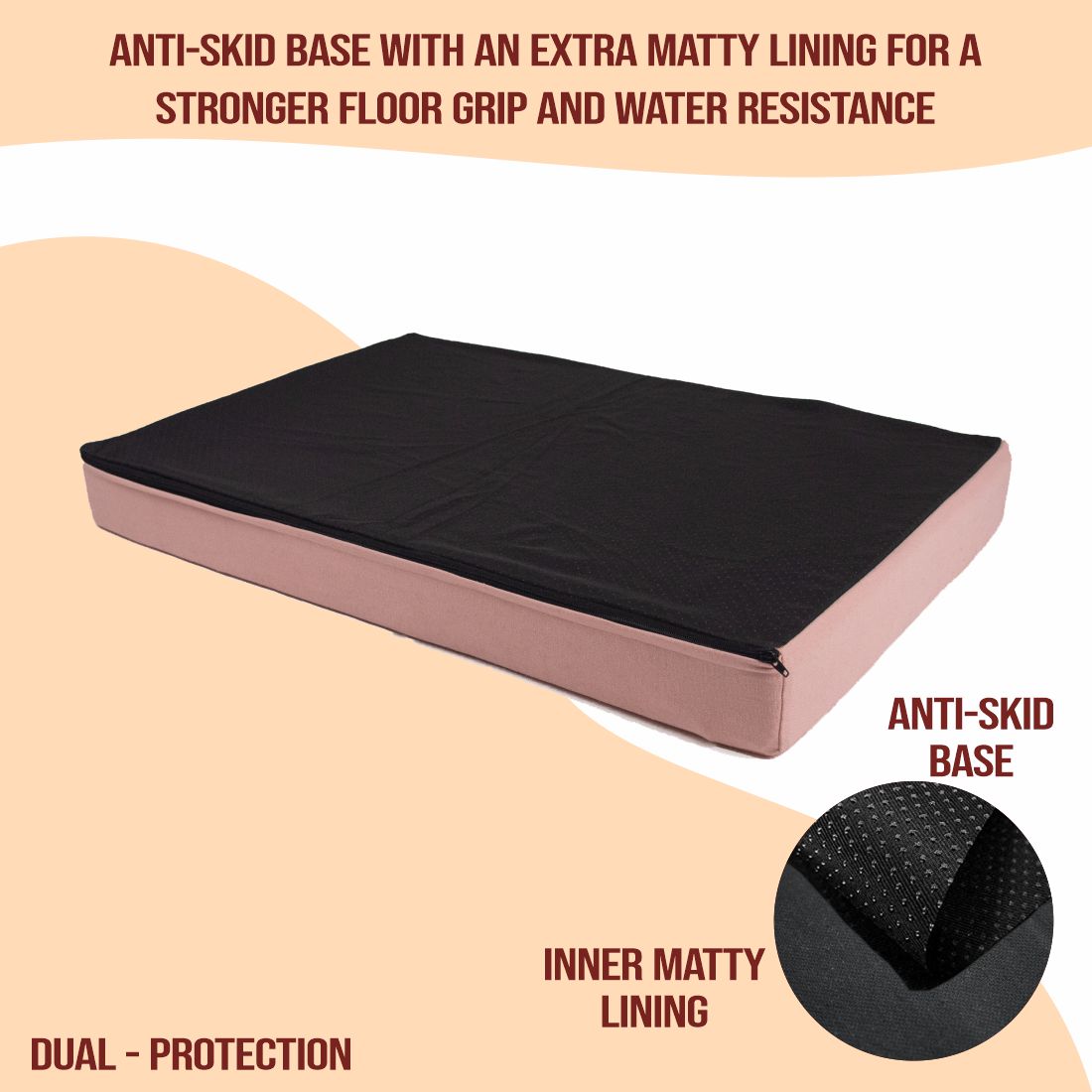 Petter World Orthopedic Memory Foam Bed, Peach Pearl – image 12