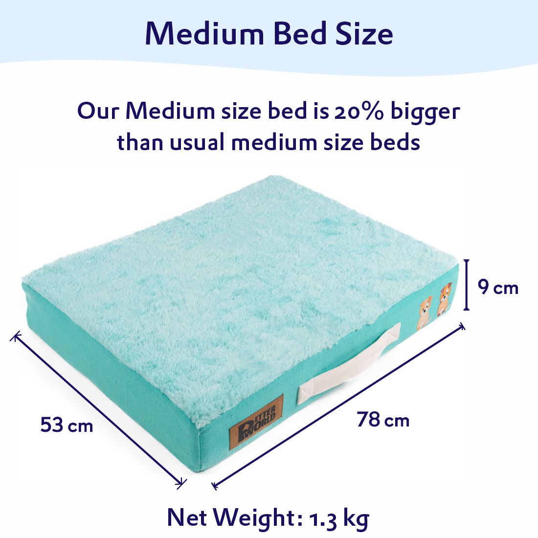Petter World Orthopedic Memory Foam Bed, Turquoise – image 8