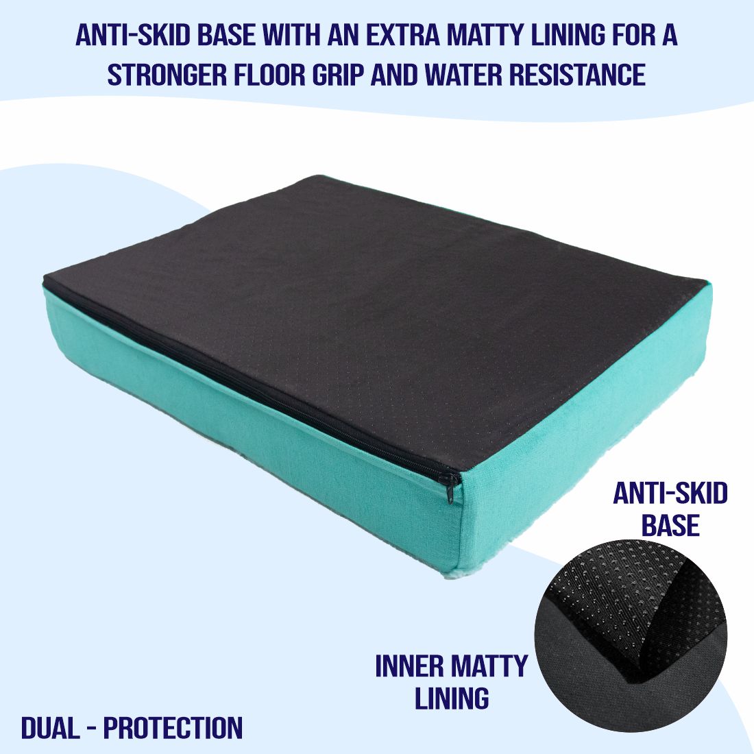 Petter World Orthopedic Memory Foam Bed, Turquoise – image 12