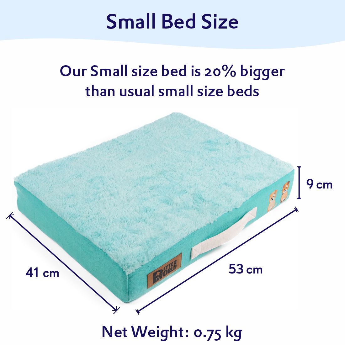 Petter World Orthopedic Memory Foam Bed, Turquoise – image 7