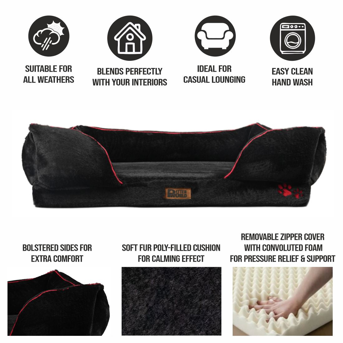 Petter World Orthopedic Foam Sofa Bed - Jet Black – image 7
