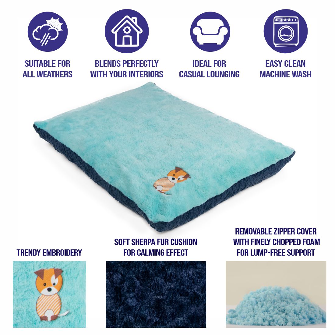 Petter World Chopped Foam Pillow Bed – image 8