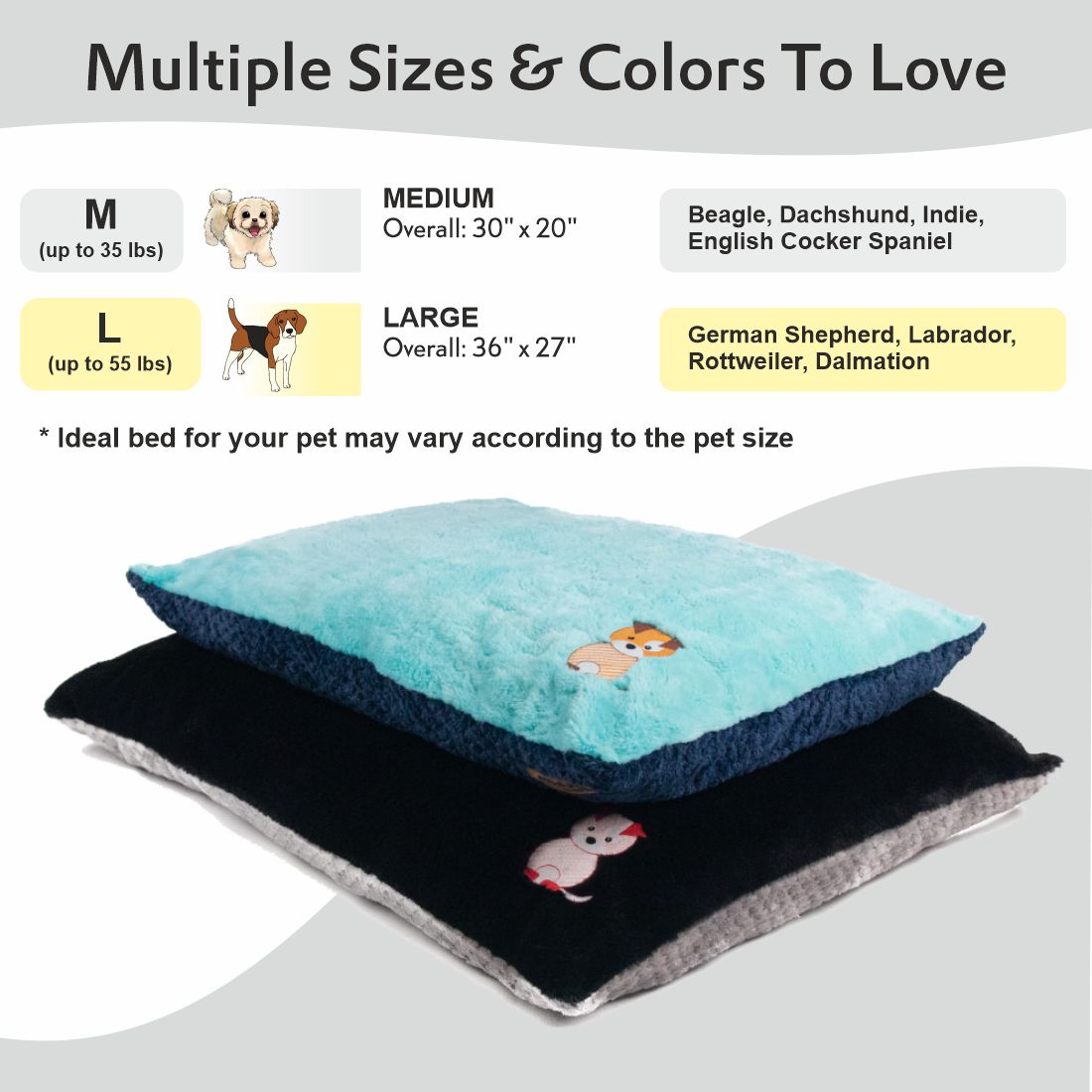 Petter World Chopped Foam Pillow Bed - Meteorite & Jet Black – image 9
