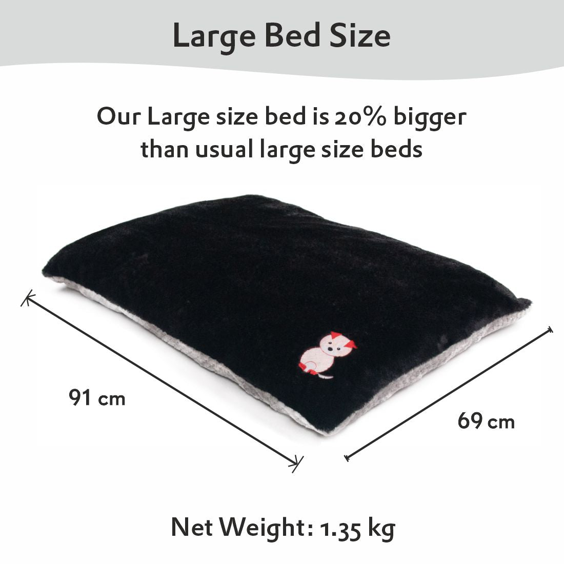 Petter World Chopped Foam Pillow Bed - Meteorite & Jet Black – image 11