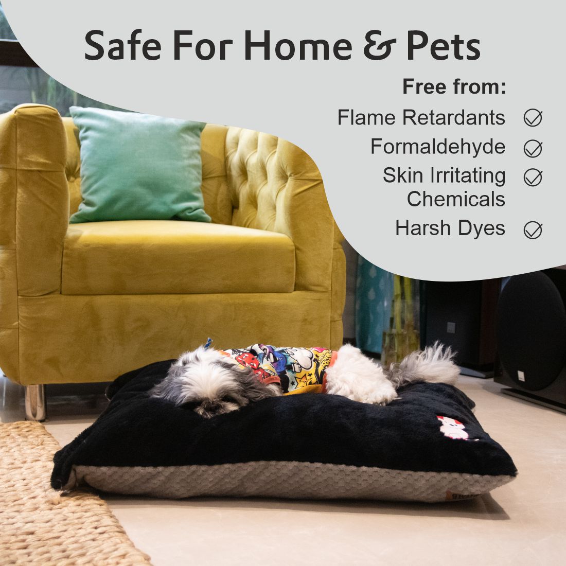 Petter World Chopped Foam Pillow Bed - Meteorite & Jet Black – image 12