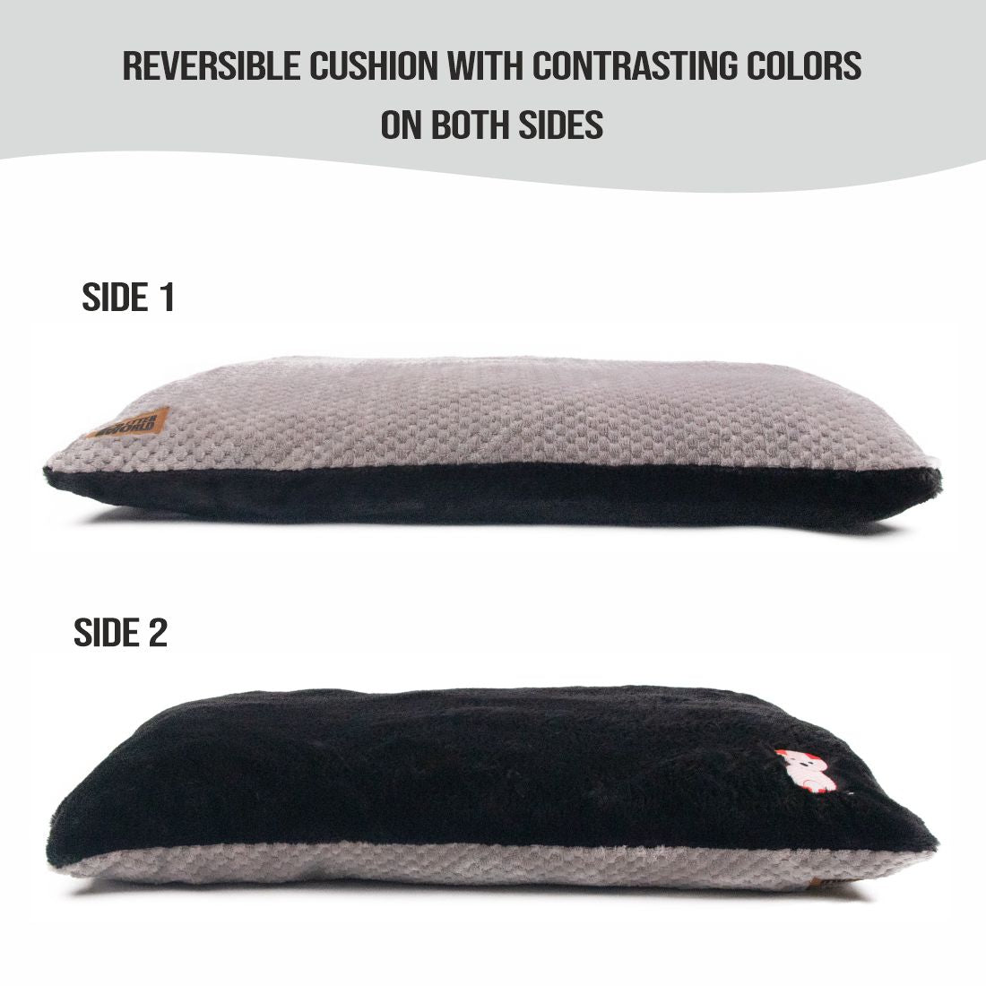 Petter World Chopped Foam Pillow Bed - Meteorite & Jet Black – image 6