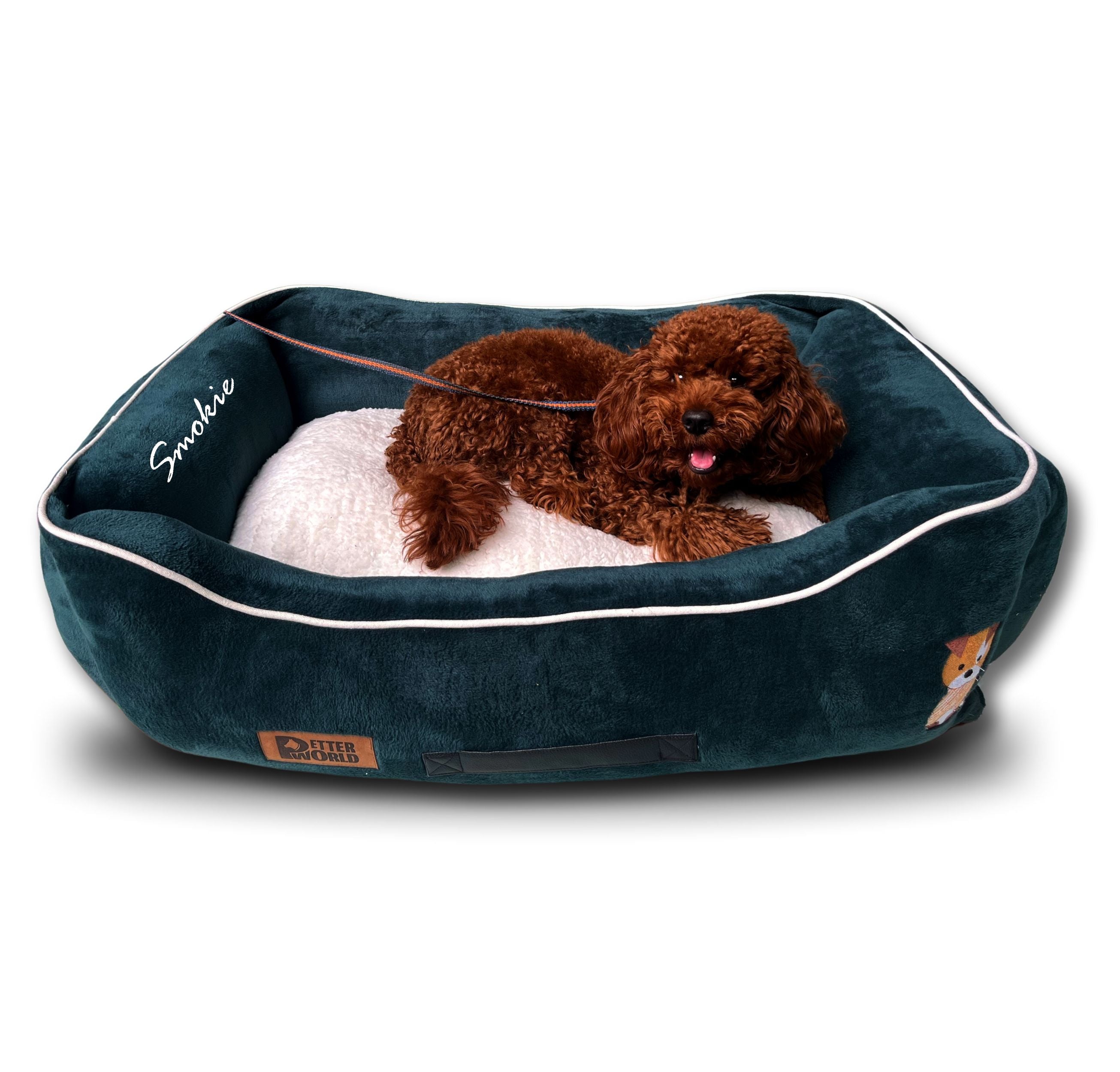 Petter World Luxury Bottle Green Lounger Bed with Removable Cushion – image 3