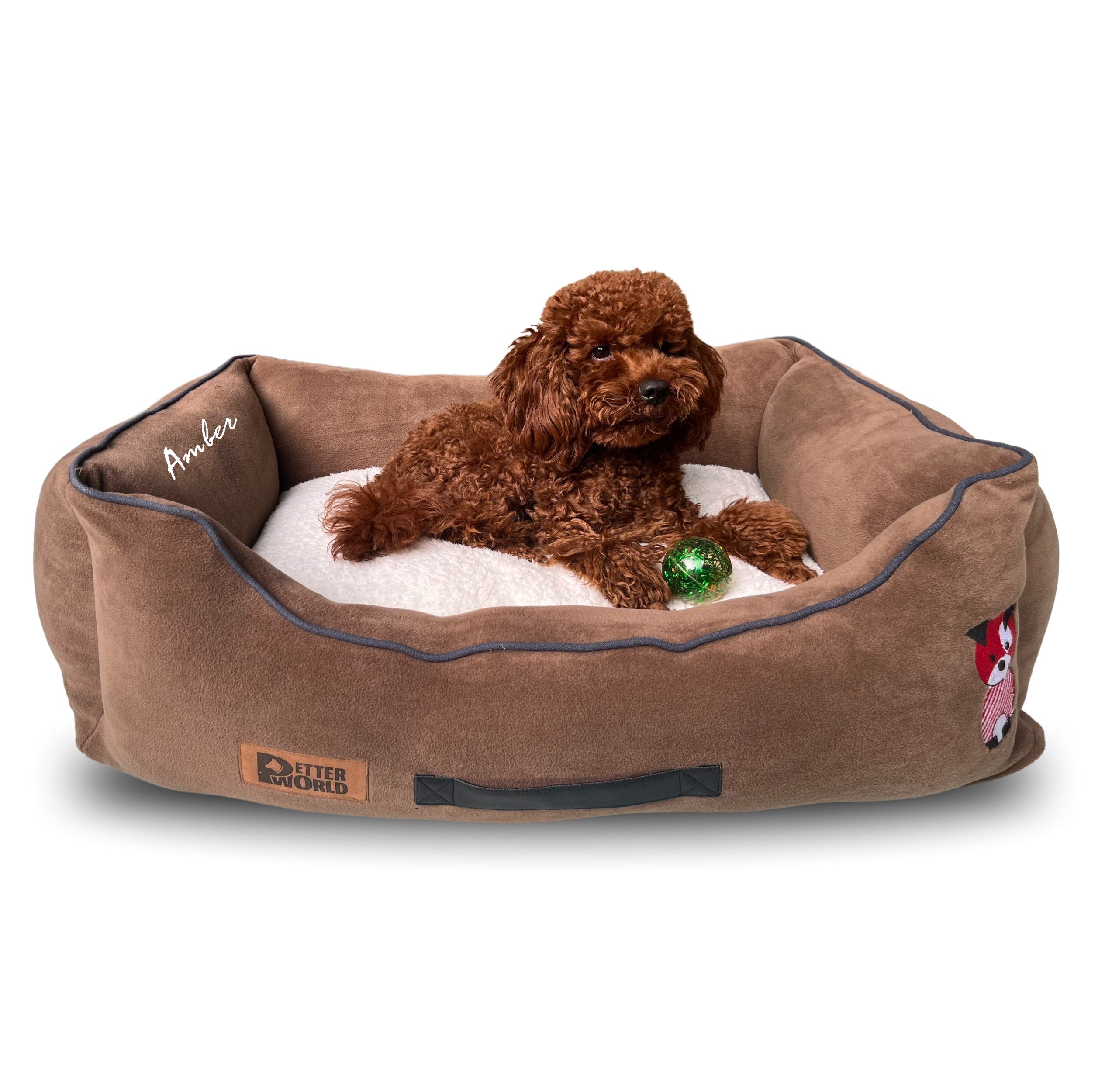 Petter World Luxury Mocha Brown Lounger Bed with Removable Cushion – image 3