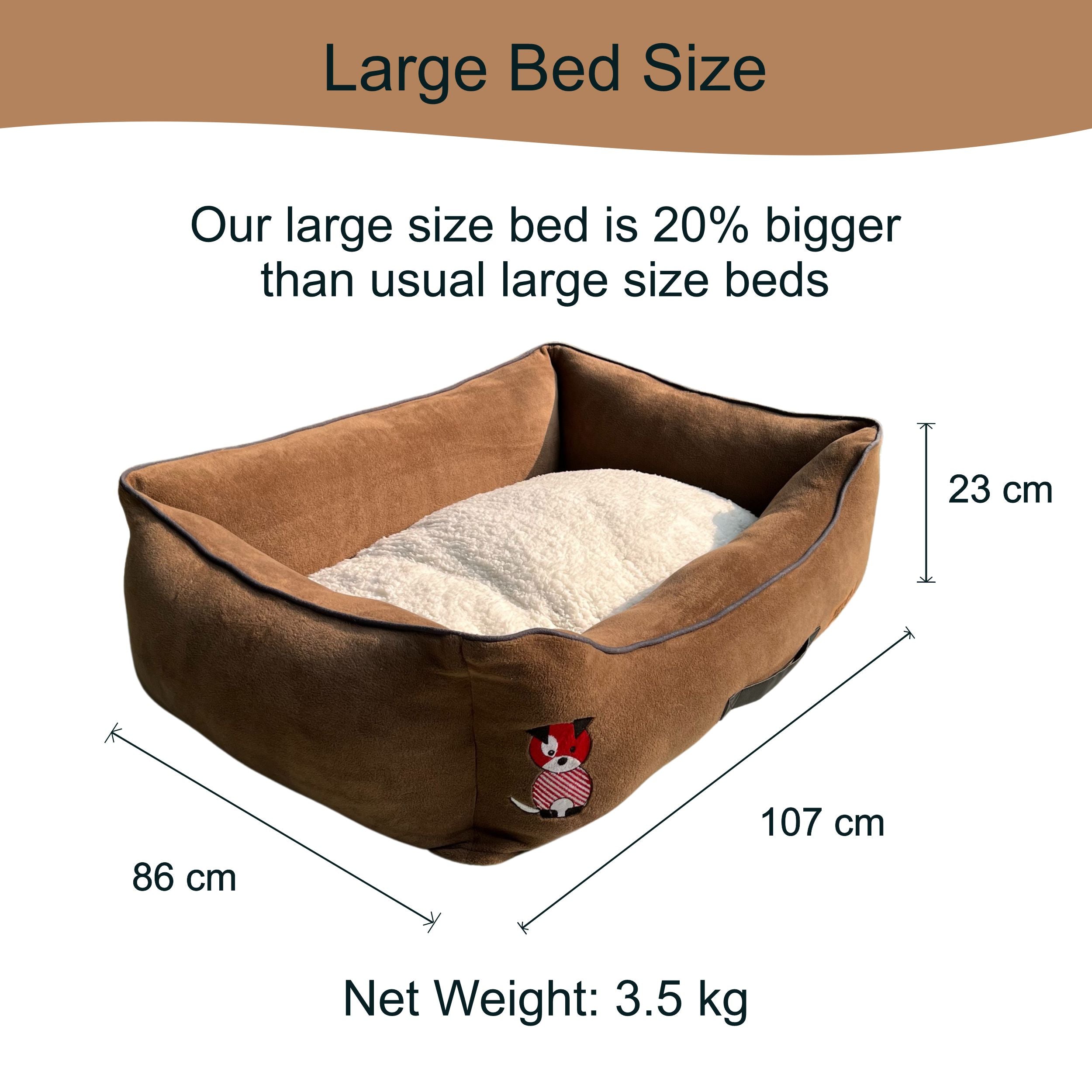 Petter World Luxury Mocha Brown Lounger Bed with Removable Cushion – image 12