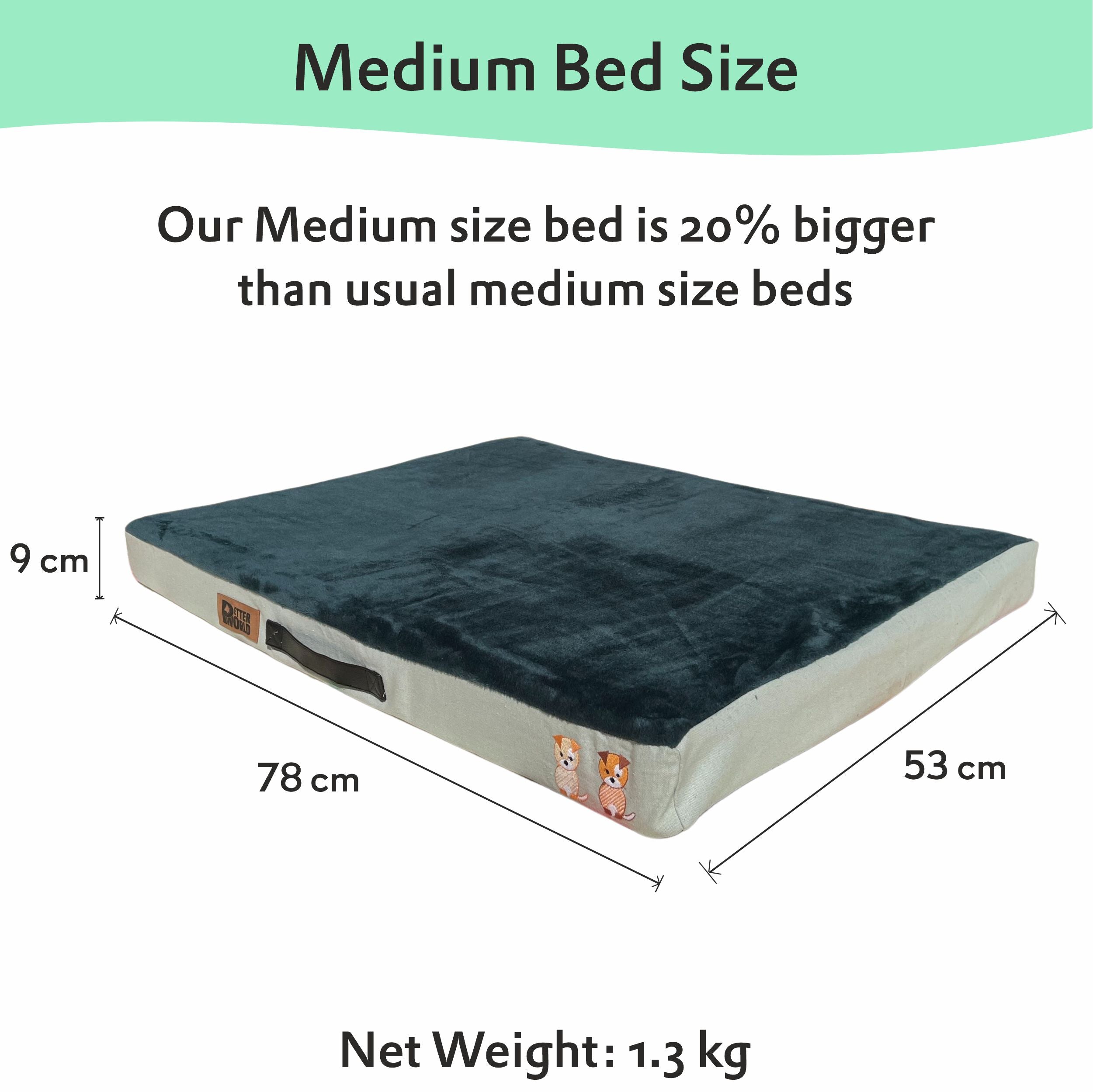 Petter World Orthopedic Memory Foam Bed - Bottle Green – image 7