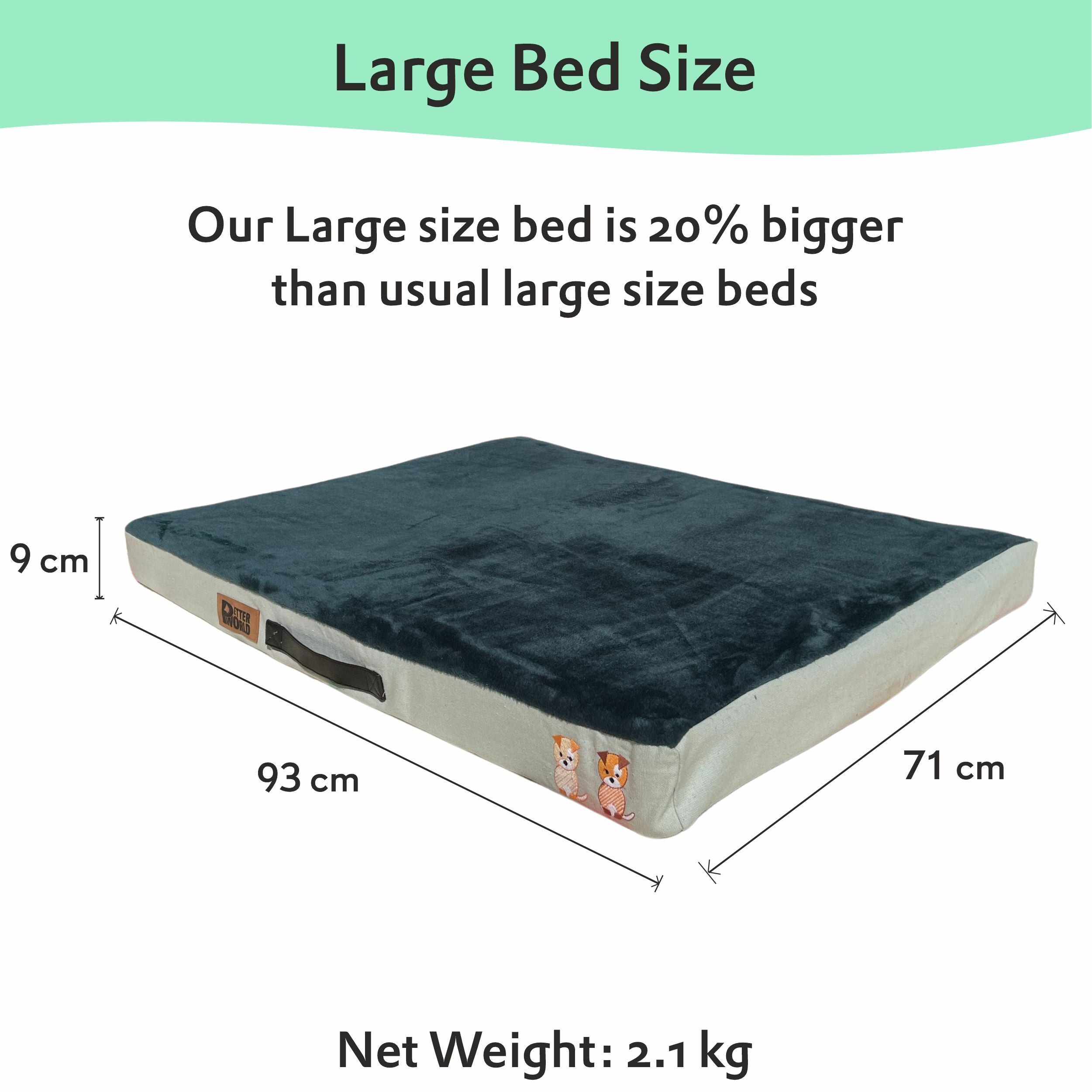 Petter World Orthopedic Memory Foam Bed - Bottle Green – image 8