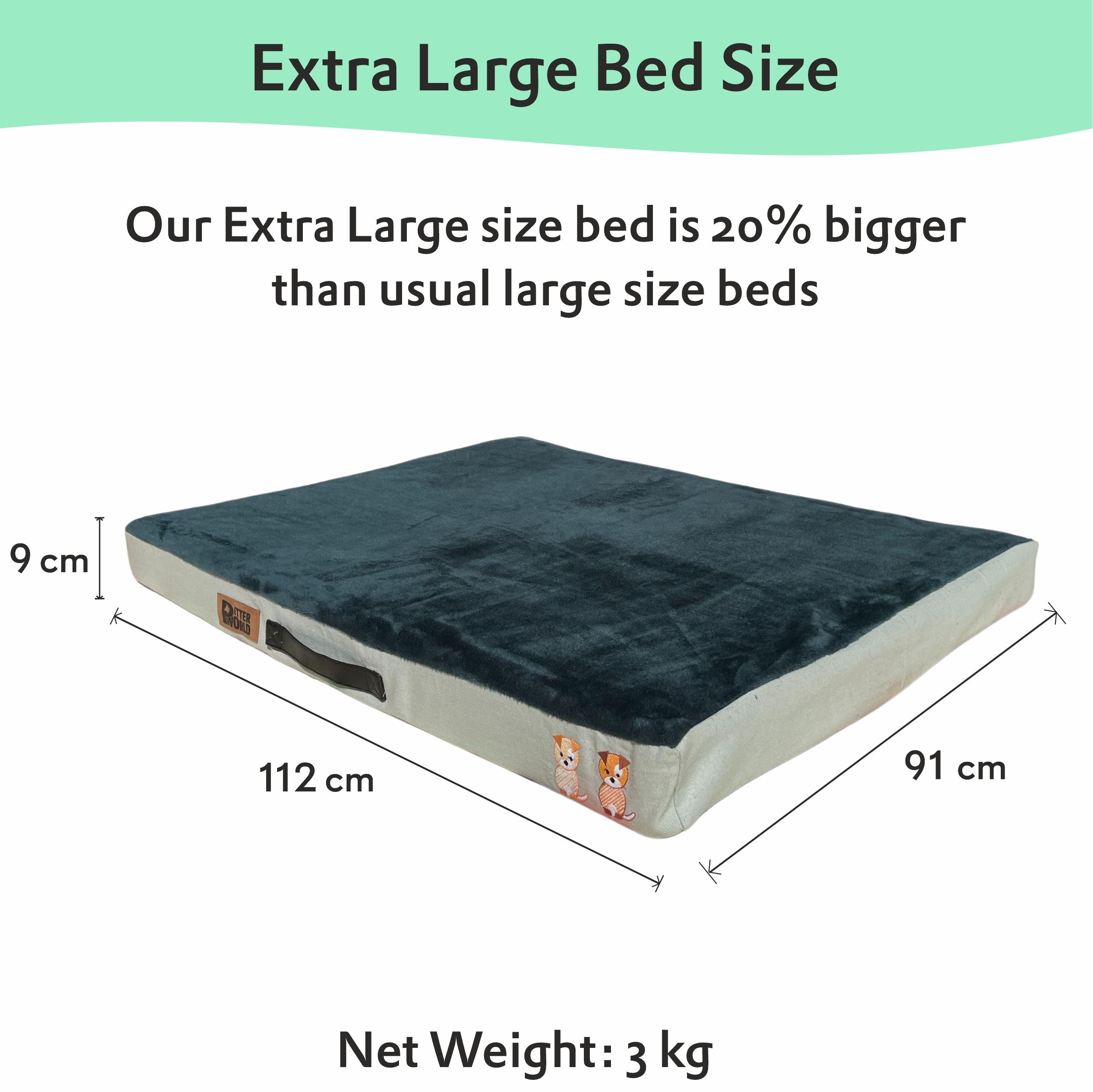 Petter World Orthopedic Memory Foam Bed - Bottle Green – image 9