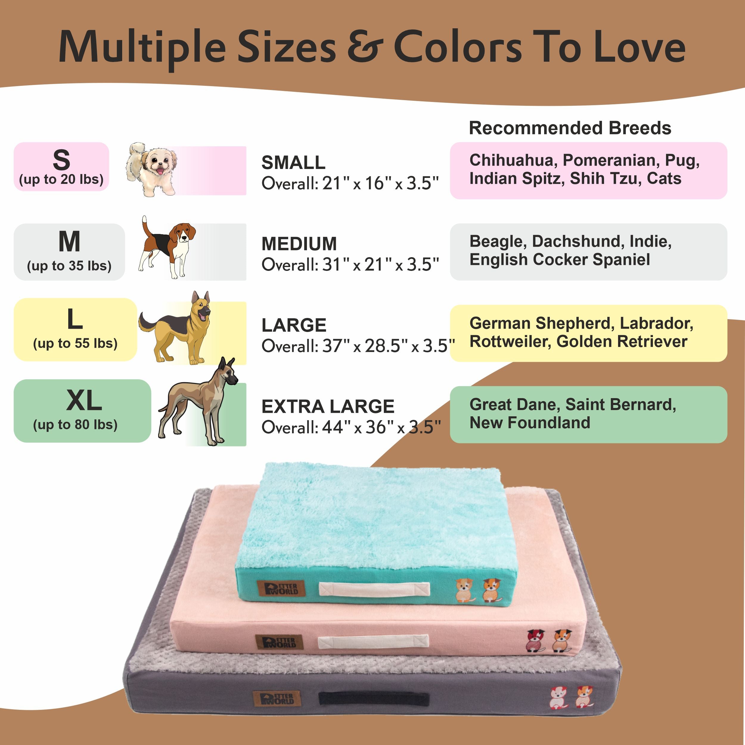 Petter World Orthopedic Memory Foam Bed - Mocha Brown – image 3